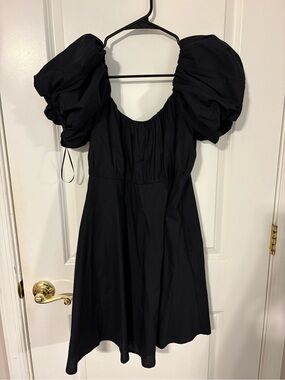 Abercrombie & Fitch Black Puff-Sleeve Mini Dress